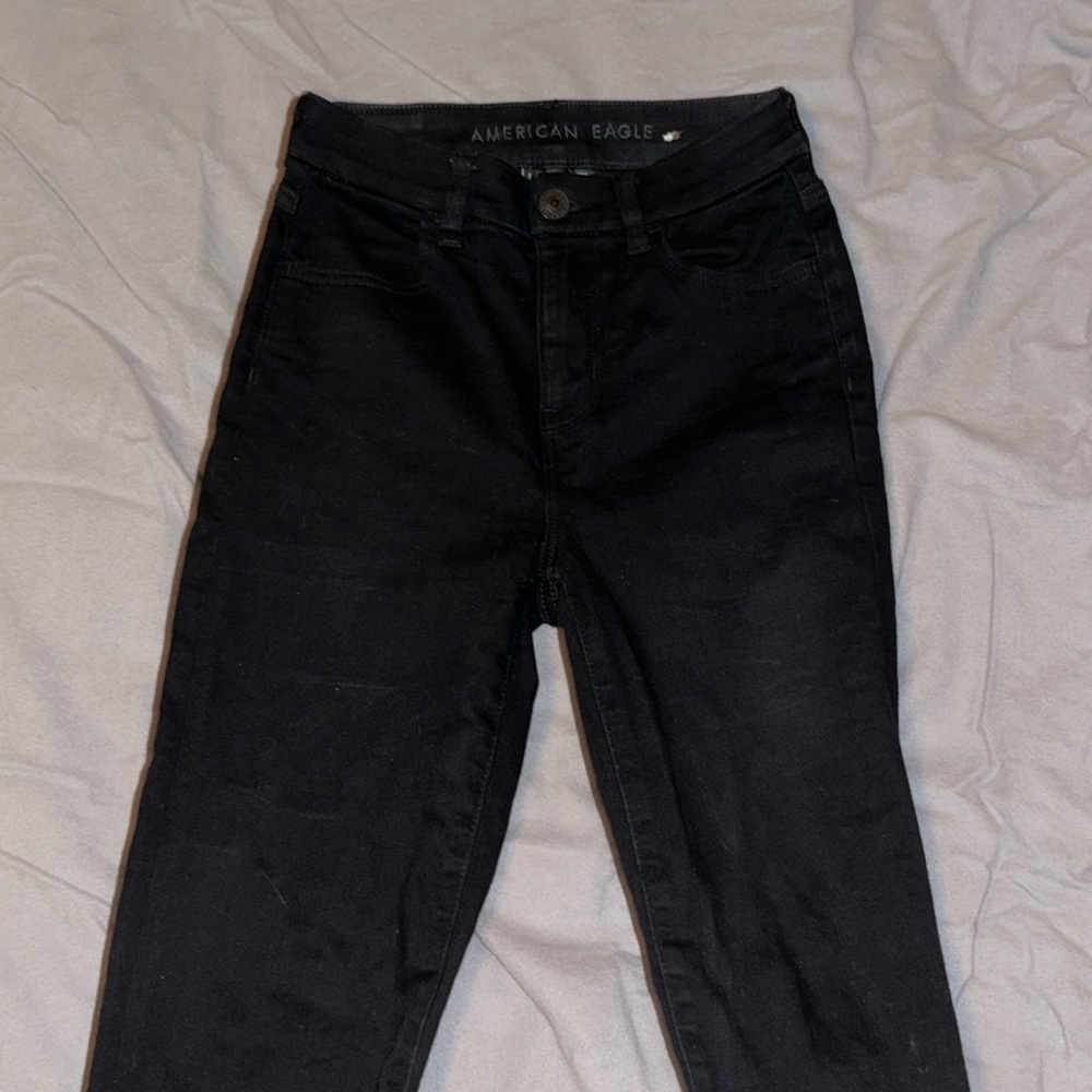 american eagle barely worn next level stretch black skinny jeans
